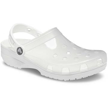 Crocs Classic Translucent Men's Clogs White | Australia 0764PJJQ